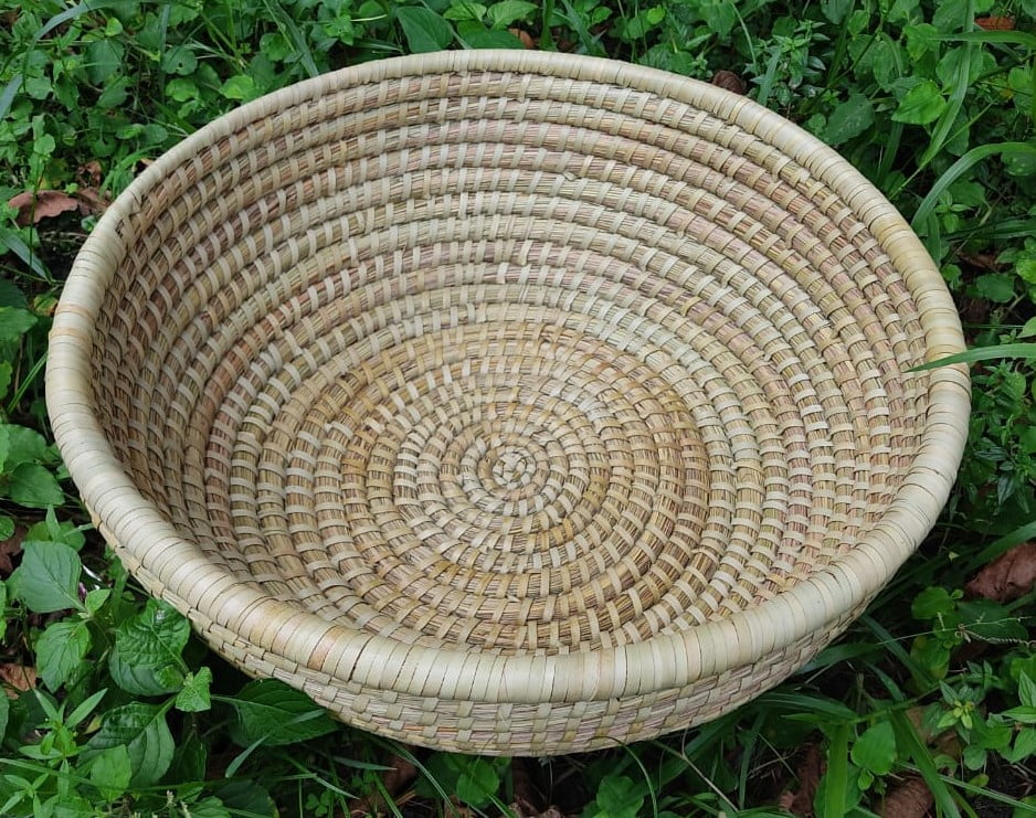 BaSE 20010 Palm Leaf Shika Basket Big Bottom30xTop50xh20cm 3