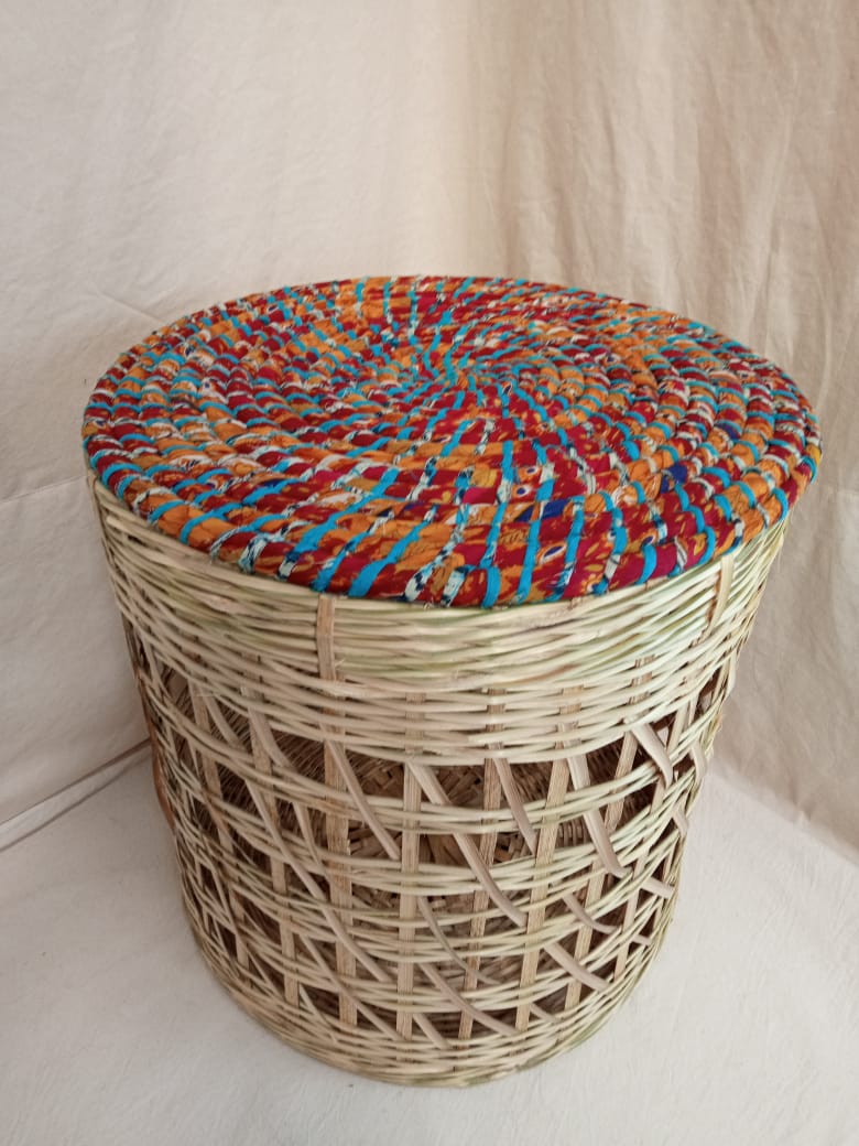 BaSE-30003-Bamboo-Basket-with-Recycled-Sari-Cover-D40xH40cm-2