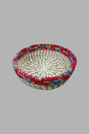 Round Basket With Recycled Sari (Faka)