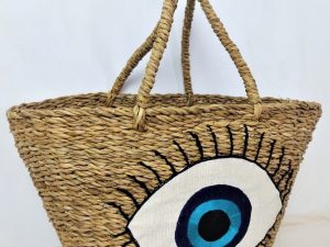 Hogla Eye Basket 46x27xH28 Bottom 30x20 Handle 27cm Machine Embroidery 4