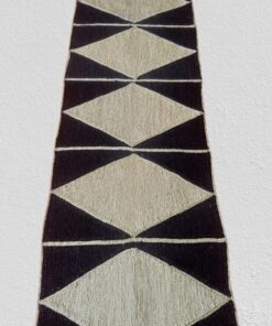 Small Jute Bags: Eco-Friendly Everyday Bag Options 12 BaSE-64015b Jute Diamond Runner (White&Black) 