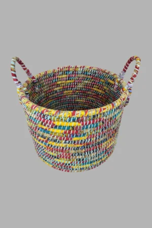 Round Recycled Sari Basket