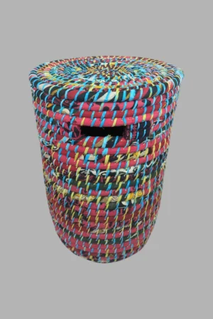Laundry Basket with Sari Wrapping With Lid