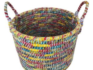BaSE Round Recycled Sari Basket DxHxHandlecm ()