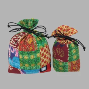 BaSE-90017a Sari Patchwork Pouch Set of 2 10 11