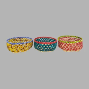 BaSE-30011 Bamboo Basket with Sari Wrapping 8 11