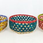 BaSE-30011 Bamboo Basket with Sari Wrapping