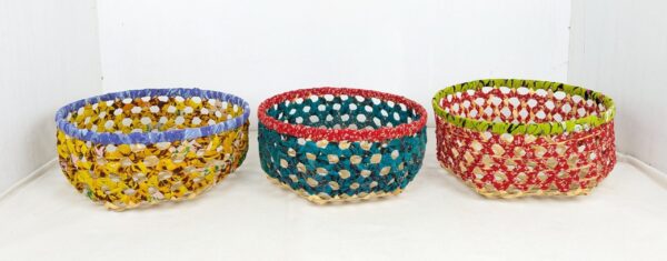 BaSE-30011 Bamboo Basket with Sari Wrapping